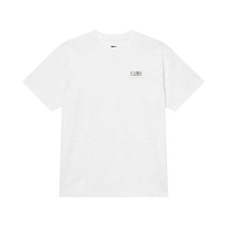 Maison Margiela T-shirt met nummer-patch - Dames - Tops - Wit - Maat: M Katoen