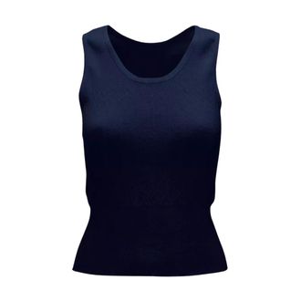 J.W.Anderson Sleeveless Tops, female, Blue, Size: XS Pointelle Tank Top