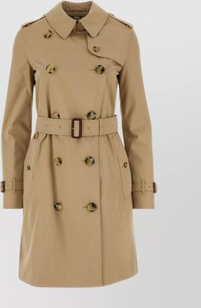 Burberry belted cotton trench coat with slit