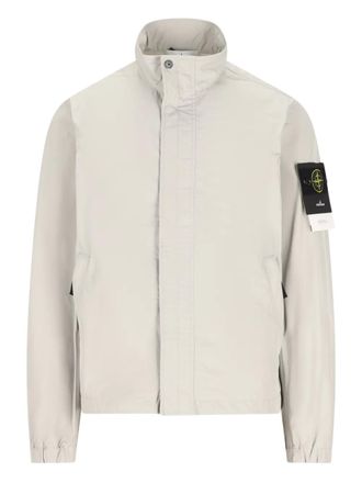 Stone Island Jack met hoge hals en patch - Grijs