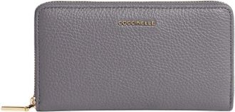 Coccinelle Metallic Soft Large Ritsportemonnee - Dames - Portefeuilles - Blauw - ONE Size - Katoen - Accessoires