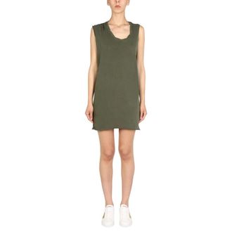 Dsquared2 Mini Jurk met Ronde Halslijn - Dames - Korte kleedjes - Groen - S - Katoen - Kleedjes