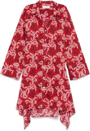Lanvin Abito midi con stampa - Rosso