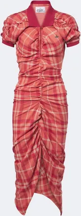 Vivienne Westwood Pulling checked ruched cotton midi dress