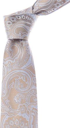 Etro Beige & Blue Paisley Silk Tie