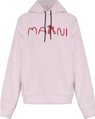 Marni Logo Sweatshirt - Heren - Hoodies - Roze - M - Katoen - Hoodies & sweatvesten