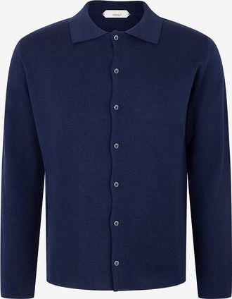 Aur&eacute;lien Lang&auml;rmeliges Strickhemd aus Merinowolle