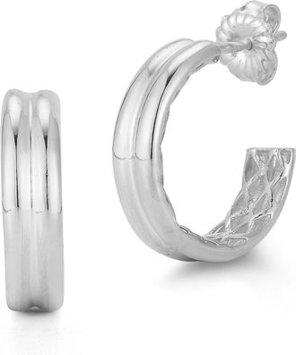 Glaze Jewelry Sterling Silver Polished Hoops