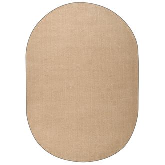Beliani Alfombra De Pelo Largo 160 X 230 Cm Ovalada Estilo Moderno Beige Demre