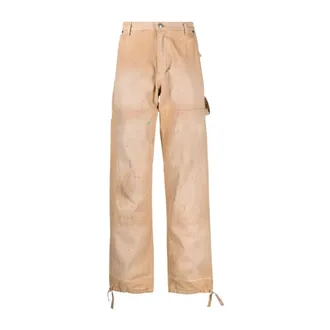 Rhude Broeken, Heren, Beige, M, Katoen, Chevron Painter Pant