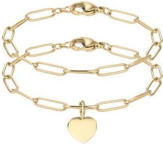 Adornia Set of 2 Assorted Paper Clip Chain Bracelets in Gold at Nordstrom Rack
