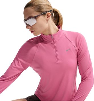 Nike Swoosh-hardloopshirt met lange mouwen voor dames (Roze schuim)