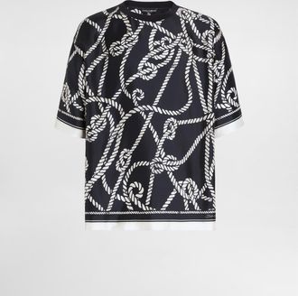 Dolce & Gabbana Marina-print Silk T-shirt - Man T-shirts And Polos Multicolor Xxl