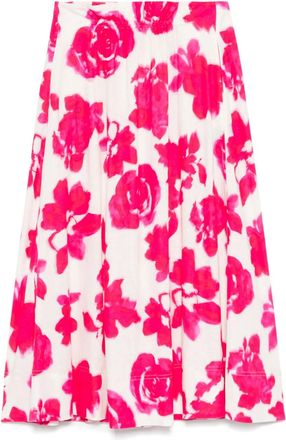 Luisa Cerano Gonna midi a fiori - Rosa