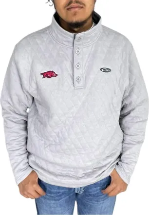 Drake's Arkansas Quilted Sweatshirt In Grey
