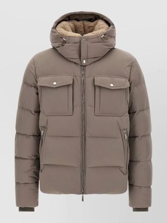 Moorer wool cashmere quilted padded bomber jacket