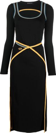 Diesel D-Crosser contrast-trimmed dress - women - Viscose/Nylon/Spandex/Elastane - S - Black