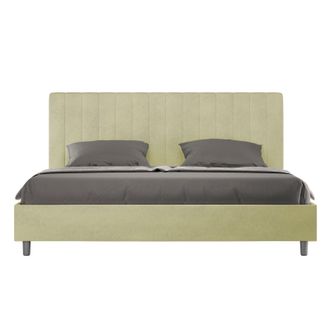 ITYhome Letto Matrimoniale King Size Rivestito In Microfibra - Agueda - Tipologia Letto: Senza Rete - Dimensione Rete: 200x200 - Colore: T&egrave; Verde