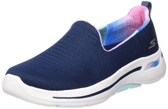 Skechers Womens 124867 NVTQ Trainers, Navy Textile/Turquoise Trim, 7 UK