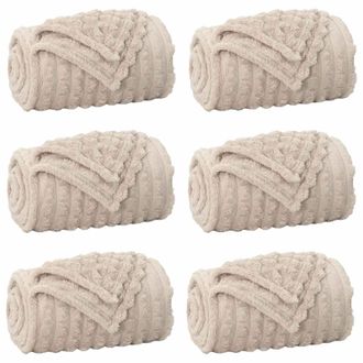 vidaXL Mantitas De Sof&aacute; 6 Pcs Beige 150 X 130 Cm Lana Vidaxl