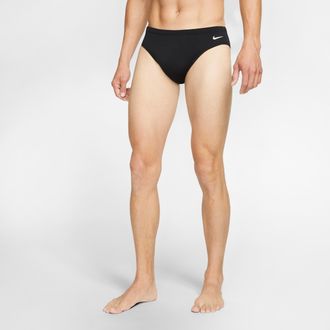 Nike Mens Solid Swim Brief in Black | NESSA004-001