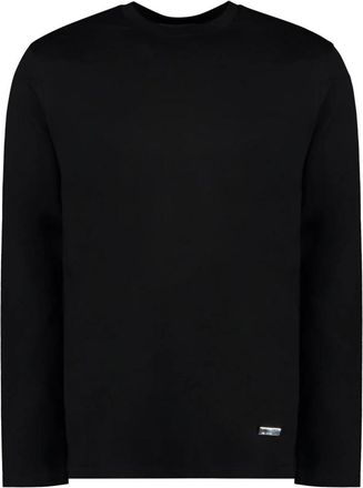 Jil Sander T-shirt met lange mouwen en ronde hals - Heren - Longsleeves - Zwart - L - Tops