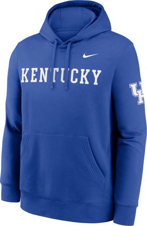 Nike Kentucky Sideline Club Nike Mens College Pullover Hoodie in Blue | MKDK4EVNKY-TVV