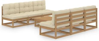 vidaXL Muebles De Jard&iacute;n 7 Piezas Con Cojines De Madera De Pino Maciza Vidaxl