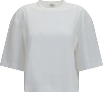 Brunello Cucinelli Womens Oversized Short-Sleeve T-Shirt White Cotton T-Shirts & Jerseys