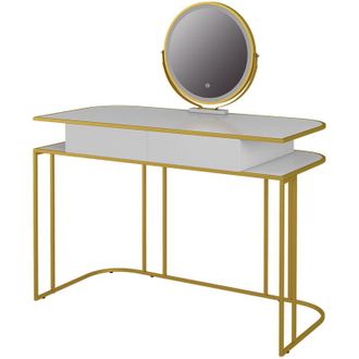 Vicco Tavolo da toeletta Tiara, Bianco/Oro, 110 cm Vicco