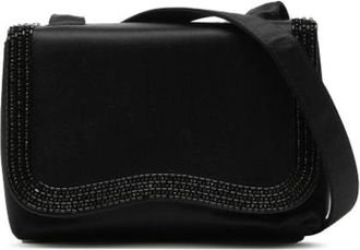 Chanel Pre-owned Satin Beaded Flap Crossbody - Dames - Vintage Schoudertas - Zwart - ONE Size - Satijn - Vintage