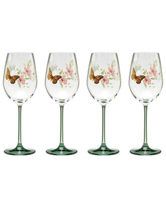 Lenox Set Of 4 Butterfly Meadow Wine Glasses