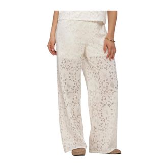 Object Object, Broeken, Dames, Beige, L, Objbianca MW Wide Pant