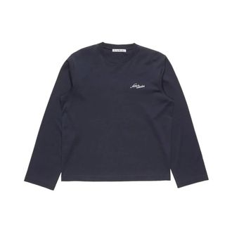 Acne Studios Jersey T-shirt met Logo - Heren - Tops - Blauw - Maat: M Jersey