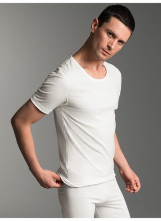 Trigema Funktionsshirt TRIGEMA TRIGEMA T-Shirt aus Merinowolle, Herren, Gr. XXL, beige (natur), 80% Wolle (Merinowolle), 20% Polyamid, Shirts Funktionsshirt