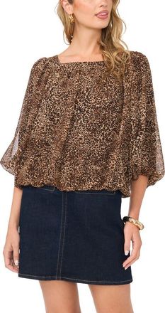 Vince Camuto Square Neck Bubble Top in Rich Black at Nordstrom, Size X-Large
