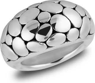 MAX + STONE 925 Sterling Silver Oval Shell Boho Cocktail Ring