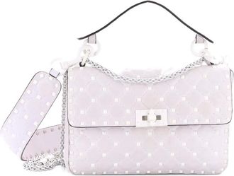 Valentino Garavani Rockstud Spike.Up Flap Bag Quilted Leather Medium shoulder bag - Wit