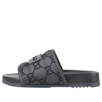 Gucci GG Slide Sandal GG Monogram Grey Black 771466-FACTE-1143
