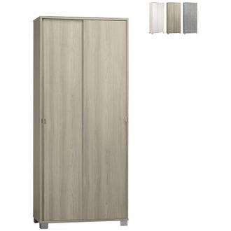 OEM Armario Multiusos De Dos Puertas Correderas Con Baldas Olmo Claro 82x41x H190 Cm
