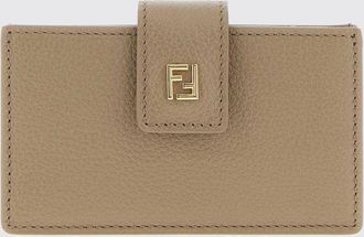 Fendi Portafoglio grande in pelle con monogramma FF e cinturino