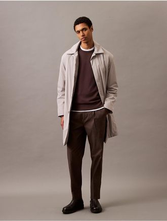 Calvin Klein Mens Extra Fine Merino Blend Crewneck Sweater - Grey - XL