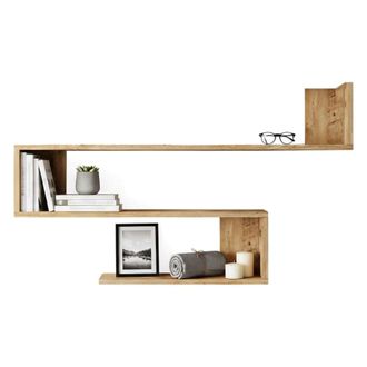 Dmora Dmora - Estanter&iacute;a Stellara, Estante, Estante De Pared, Estanter&iacute;as Multiusos, 120x15h71 Cm, Roble, Con Embalaje Reforzado