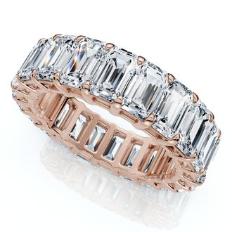 Pompeii3 6Ct Emerald Cut Diamond Eternity Ring 14k Gold or Platinum Lab Grown