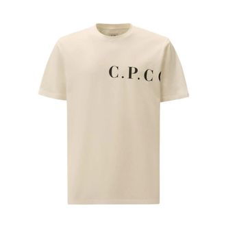 C.P. Company C.P. Company, T-Shirts, male, Beige, XL, Jersey Cotton T-shirt with Distinctive Graphics