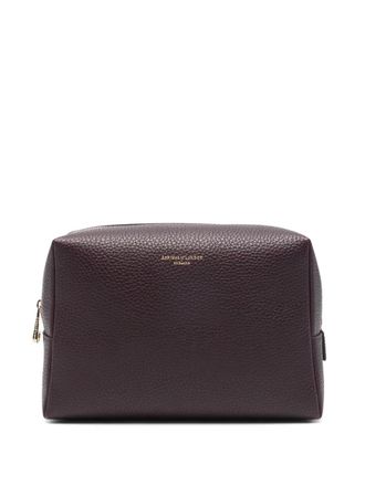 Aspinal of London logo-print make up bag - Purple