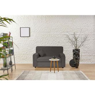 Dmora Divano fisso 2 posti Andreia, Divano in tessuto, Sofà lineare salvaspazio, Divano per piccoli appartamenti, 125x73h85 cm, Grigio - Dmora