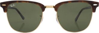 Ray-Ban Ray Ban Clubmaster Classic Green Square Unisex Sunglasses RB3016 W0366 55