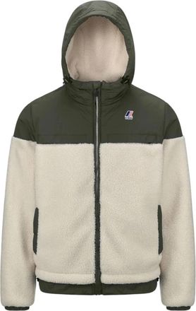 K-Way Beige Sweater Le Vrai 3.0 - Heren - Vesten met rits - Beige - S - Polyester - Hoodies & sweatvesten