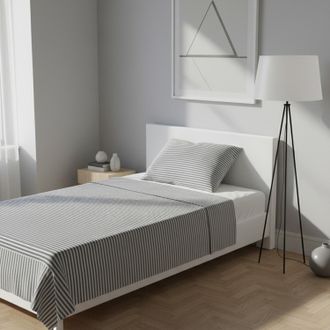 KASANOVA Parure letto 1 piazza e mezza righe grigio Young